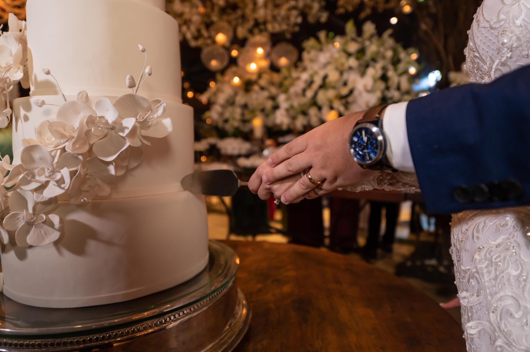 corte do bolo, casamento clássico