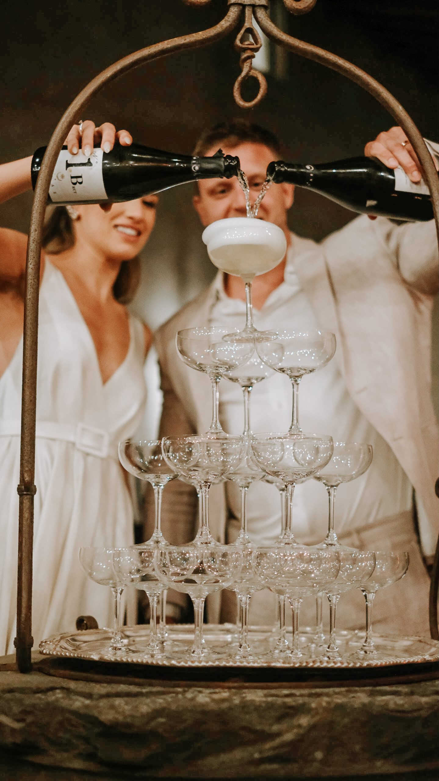 torre de champagne casamento | Foto Alms
