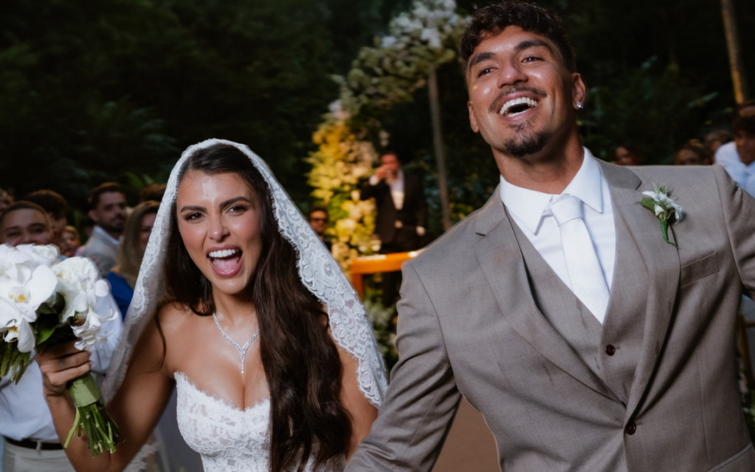 Gabriel Medina e Isabella Arantes celebram casamento em Maresias com decoração inspirada na natureza e atmosfera intimista