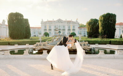 Yasmin Maturano Rodrigues e Abraham López celebram casamento no Palácio de Queluz, em Portugal