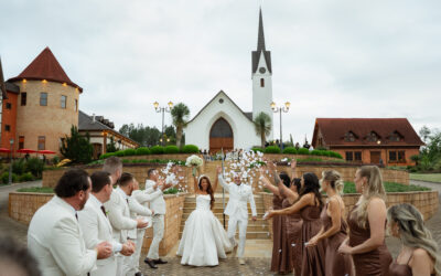 Com os filhos levando as alianças, Ketlyn e Gabriel celebram casamento emocionante no Rio Grande do Sul